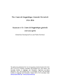 The carriage return (cr) character (0x0d, \r) moves the cursor to the beginning of the line without advancing to the next line. Pdf Introduction In The Cours De Linguistique Generale Revisited 1916 2016 Christophe Rico Academia Edu