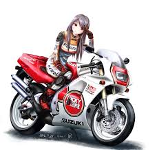 Girls Motorbikes 11 Anime Motorcycle Motorbike Illustration Bike Illustration