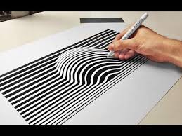 The artist masterfully plays with shadows and perspective to create colorful 3d optical illusions that would make any passerby stop for a second and rotate their head trying to figure out 'how.' 3d Ball Optical Illusion Line Art Paper Cool Trick How To Draw Spe Design Art Drawing Optical Illusions Art Optical Illusions