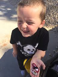 Playing hookey from homeschool and took a recess down by Eichelman and left  some rocks.