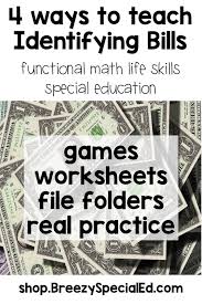 Functional Math Worksheets Special Education Making Money Iep Goals More Functional Breezy In 2020 Life Skills Special Education Special Education Math Teaching Money