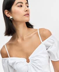 Designer White Cold Shoulder Dresses for Women