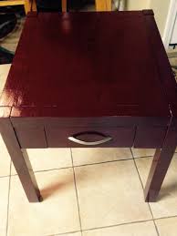 Coffee Table And Matching End Tables From Ashley Restained In Black Cherry Very Heavy And Solid Coffee Table And Matching End Tables Vintage Furniture Wood