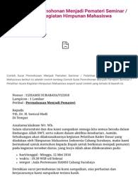 Maybe you would like to learn more about one of these? Contoh Surat Permohonan Menjadi Pemateri Seminar Pelatihan Acara Kegiatan Himpunan Mahasiswa