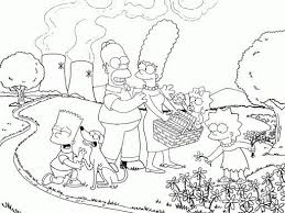 A série é uma paródia satírica do estilo de vida da classe média dos estados unidos, simbolizada pela família de. Picnic Familiar Simpson Para Colorir Imprimir E Desenhar Colorir Me
