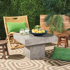 Safavieh Tallen Dark Gray Square Stone Indoor Outdoor Coffee Table Vnn1016a The Home Depot In 2020 Outdoor Coffee Tables Concrete Coffee Table Modern Outdoor