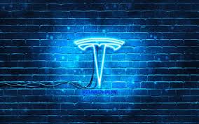 Download wallpapers tesla cybertruck for desktop and mobile in hd, 4k and 8k resolution. Download Wallpapers Tesla Blue Logo 4k Blue Brickwall Tesla Logo Cars Brands Tesla Neon Logo Tesla For Desktop Free Pictures For Desktop Free