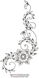 Swirly Vine And Flower Tattoo Design Flower Vine Tattoos Vine Tattoos Vine Tattoo