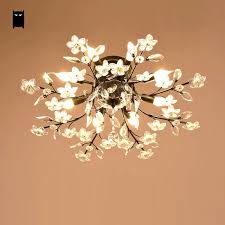 Black Iron Crystal Flower Ceiling Light Fixture Rustic Chandelier Lamp Bedroom Soleilchat Rusticprimitive Ceiling Lights Flower Ceiling Rustic Chandelier