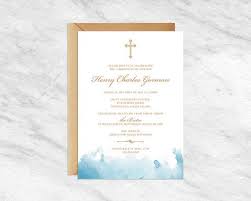 Baptism Invitation Christening Invitation Boy Por Mocapaperco Communion Invitations Baptism Invitation For Boys Christening Invitations