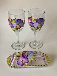 Painted Wine Glasses Pansy Godmother Gift, White Wine Goblet 21st Birthday  Gift for Her, Mother's Day Gift, Cute Wine Glass Step Mom Gift