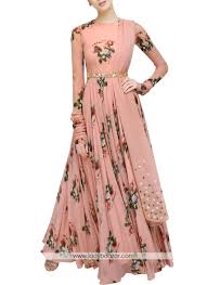 Get contact details and address of bridal gown embroidery firms and companies. Embroidered Designer Wear Peach Digital Floral Printed Gown