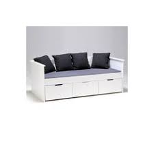 Lit Banquette 1 Personne Laqua C Blanc Avec 3 Caissons 90x190 Cm Soizic En Vente Sur Rueducommerce Banquette Furniture Sofa