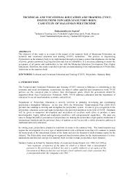 Statutory, quasi, corporatised & privatised agencies. Pdf Technical And Vocational Education And Training Tvet Institutions Towards Statutory Body Case Study Of Malaysian Polytechnic Hashamuddin Yaakob Academia Edu
