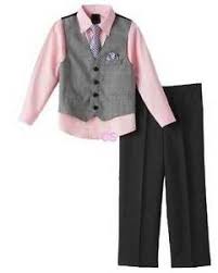 Details About Nwt 50 Boys Van Heusen Holiday 4 Pc Pants Vest Tie Pink Dress Shirt Set 4