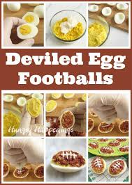 Deviled Egg Footballs Recipe Bacon Topping Snacks Deviled Eggs
