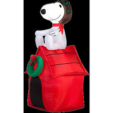 Shop christmas at homedepot ca the home depot home accents holiday 52 in pre lit brown fuzzy dog with source www.homedepot.com. Airblown 2 Ft W X 3 5 Ft H Inflatable Snoopy On Dog House 19373x The Home Depot Inflatable Christmas Decorations Outdoor Christmas Inflatables Outdoor Outdoor Christmas Decorations