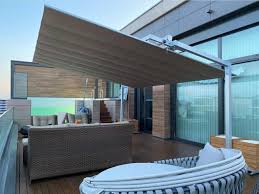 Dreams4home pavillon capua x , terrassenüberdachung. Freistehendes Markisen System Gastroschirm