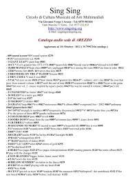 Catalogo Audio Sede Di Arezzo Sing Sing