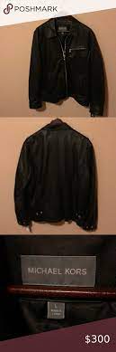 Michael Kors James Dean Leather Jacket Large Black Floral Bomber Jacket Leather Jacket Black Leather Bomber Jacket