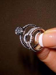 The Engagement Ring Fits Inside The Wedding Band So Cool Tungsten Wedding Bands Wedding Rings Engagement Wedding Rings