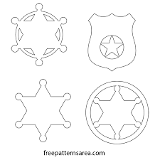 Printable Sheriff Star Badge Templates Set Freepatternsarea Badge Template Star Badge Badge