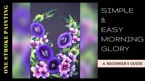 How To Paint A Simple Morning Glory Flowers Acrylic Painting One Str Flower Painting Acrylic Painting Flowers Flower Drawing
