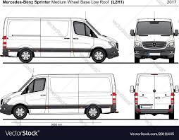 Mercedes Sprinter Mwb Low Roof Cargo Van L2h1 2017 Detailed Template For Design And Production Of Vehicle Wraps Scale 1 To 10 D Mercedes Sprinter Van Sprinter