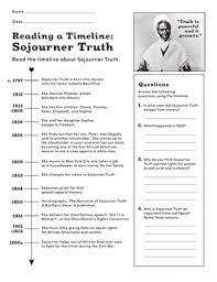 A simple coloring page can help teach u.s. Sojourner Truth Timeline Worksheet Education Com