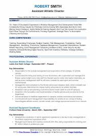 assistant athletic director resume