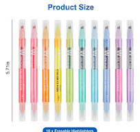 Erasable Highlighters, TSV Double Head Smooth Writing Highlighters Assorted Colors Markers
