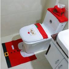 Shop for holiday bathroom sets at walmart.com. Santa Toilet Cover Rug Set 3 Piece Set Walmart Com Toilet Seat Cover Christmas Bathroom Toilet Decoration