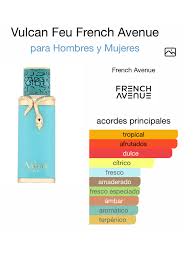 French Avenue Vulcan Feu 🐍🥭 Vulcan Feu de French Avenue es una fragancia  de la familia olfativa Floral para Hombres y Mujeres. Esta fragrancia es  nueva. Vulcan Feu se lanz&oacute; en 2025.