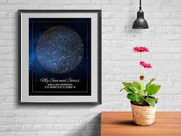 Custom Star Chart Star Cluster Night You Were Born Actual