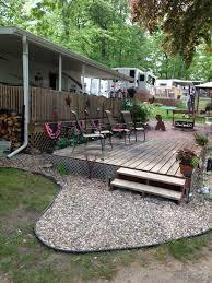 Added Additional Deck To Rv Site Campsite Decorating Rv Camping Rv Decor