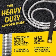 The stainless steel is 304 graded which is the better stainless steel. Hoses Bionic Steel Stainless Steel Metal Garden Hose Heavy Duty 304 Lightweight 25 Ft Home Garden