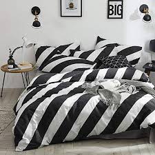 Black And White Striped Duvet Cover Queen Amazon Com Karever Black White Striped Duvet Cover Queen Vertical Ticking Stripe Bedding Full 3 Pcs Cotton Striped Duvet Covers Striped Duvet Comforter Cover