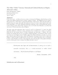 Pdf The Other Other Cinema National And Cultural Identity In Filipino Alternative Films