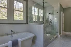 My question is, would it be a huge expense to paint the whitewash beadboard paneling, doors and trim? Classic White Marble Master Bath With Painted Beadboard Wainscot And Freestandin Rustic Bathroom Nashville By Marcelle Guilbeau Interior Designer