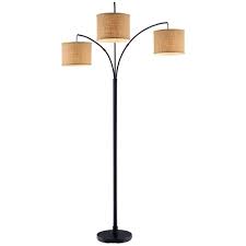 The design lets you save valuable space on your desk while shining light exactly where you need it. Hampton Bay 80 In Antique Bronze 3 Arc Floor Lamp With Burlap Drum Shades Af40818ab The Home Depot