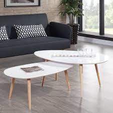 Oneboutic Table Basse De Salon Blanche 110cm Pristina Tables Basses Coffee Table Scandinavian Table Coffee Table Design