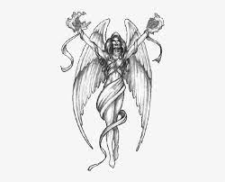 A fairy angel tattoo design on full back of a girl. Tribal Guardian Angel Tattoo Designs On New Download Female Warrior Angel Tattoo Designs Transparent Png 402x600 Free Download On Nicepng