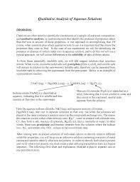 Experiment 4 Qualitative Analysis Chem 110 Studocu