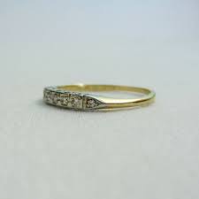 Vintage Diamond Wedding Band Two Tone Gold Ring With Diamonds Circa 1940s Via Etsy Vintage Diamond Wedding Bands Diamond Wedding Bands Gold Bands