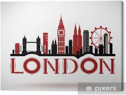 In a contemporary city print style these prints are the perfect addition to any home or office in addition to be a thoughtful london gift for a. London City Skyline With Typographic Design Eps10 Vector Canvas Print Pixers We Live To Change