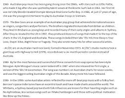 timeline australian music history 60s 90s