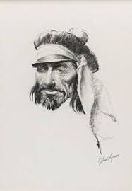 Framed & Glazed Portrait, Charcoal On Board