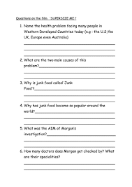 In between meals, spurlock drives across the country and interviews a host of health and nutrition experts. Questions To Accompany Supersize Me Teaching Resources