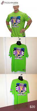 John Cena Authentic Wwe Lime Never Give Up T Shirt New Without Tags Respect Never Give Up Graphic Tee Authentic Wwe John Cen T Shirt Wwe Shirts John Cena