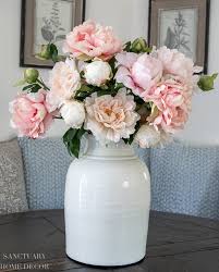 What flowers look best with peonies. Affordable Realistic Faux Peony Arrangements Sanctuary Home Decor